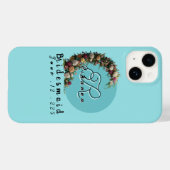 Coques Case-Mate iPhone Sac fourre-tout à monogramme floral sarcelle | Fêt (Verso (horizontal))