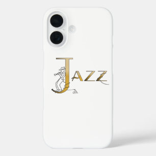 Coques iPhone 16 Sacoche téléphonique en or Trumpet Jazz