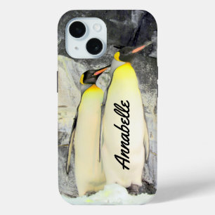 Coque Pour iPhone 15 Sacoche téléphonique King Penguins personnalisée