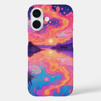 Coques iPhone 16 Sacoche téléphonique pastel psychédélique