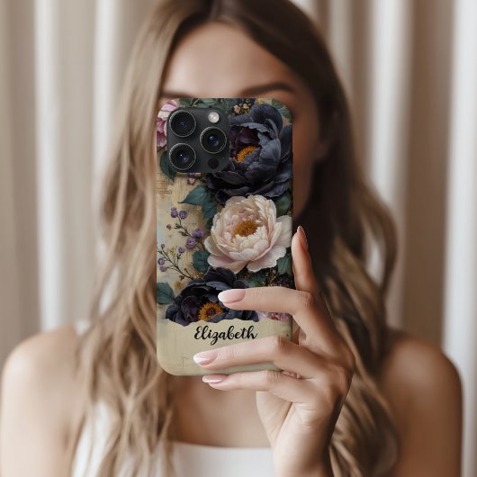 Coques Case-Mate iPhone Sacoche téléphonique personnalisée Peonés violets 