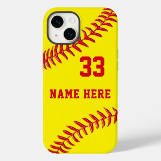 Coque Pour iPhone 14 Sacs téléphoniques personnalisés, Softball, ancien