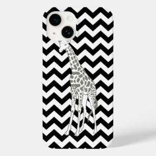 Coques Pour iPhone Safari noir Chevron avec Giraffe d'Art pop