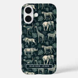 Coques iPhone 16 Safari vintage Animaux africains