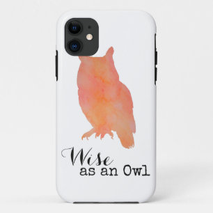 Coque Case-Mate Pour iPhone Sage comme un Hibou Typographique Aquarelle