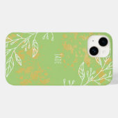 Coques Case-Mate iPhone Sage Élégant Floral Doré (Verso (horizontal))