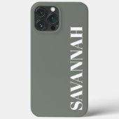 Coques Case-Mate iPhone Sage élégant nom personnalisé simple (Verso)