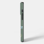 Coques Case-Mate iPhone Sage Green Fleur sauvage Nom personnalisé Monogram (Verso / Gauche)