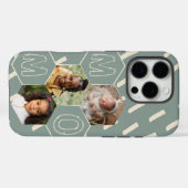 Coques Case-Mate iPhone Sage green hexagon Mom Photo Collage (Verso (horizontal))