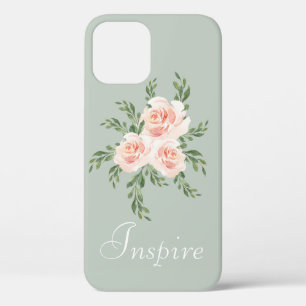 Case-Mate iPhone Case Sage Green Inspirer Romantique Aquarelle Typograph
