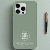 Coques Case-Mate iPhone Sage Green Logo & Texte l Entreprise professionnel