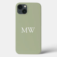 Sage Green Monogrammes Initiales Boho tendance