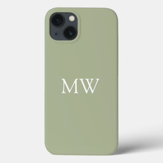 Coques Case-Mate iPhone Sage Green Monogrammes Initiales Boho tendance (Verso)