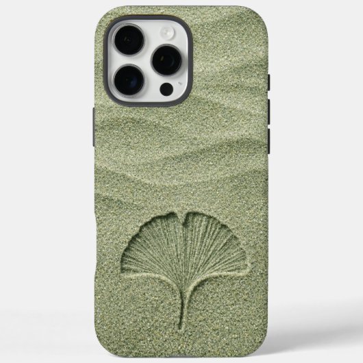Coques Case-Mate iPhone Sage Green Sand Ginkgo Leaf Zen (Verso)