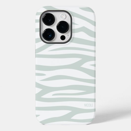 Coques Case-Mate iPhone Sage moderne Green Zebra Impression personnalisée (Verso)