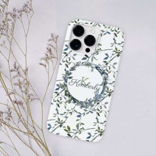 Coques Case-Mate iPhone Sage Silver Green Floral Nom Coque-Mate