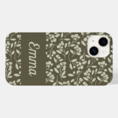 Coques Case-Mate iPhone Sage Vert Botanique Main Tiré Fleurs (Verso (horizontal))