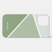 Coques Case-Mate iPhone Sage vert géométrique (Verso (horizontal))