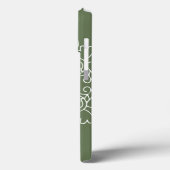 Coques Case-Mate iPhone Sage Vert Mandala Monogramme Moderne Simple Person (Verso / Gauche)