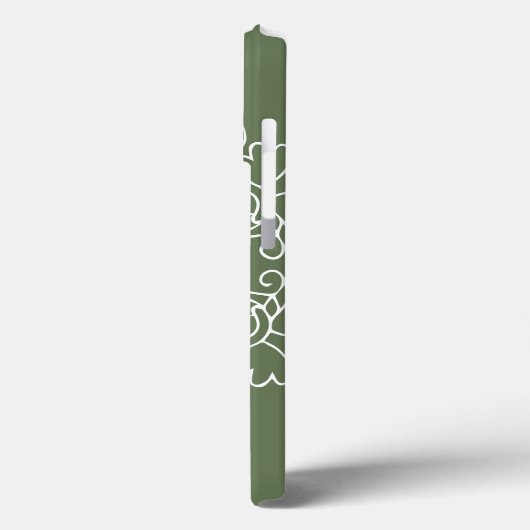 Coques Case-Mate iPhone Sage Vert Mandala Monogramme Moderne Simple Person (Verso / Gauche)