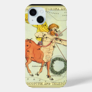 Coque Pour iPhone 15 Sagittaire, Constellation Vintage Miroir d'Urania
