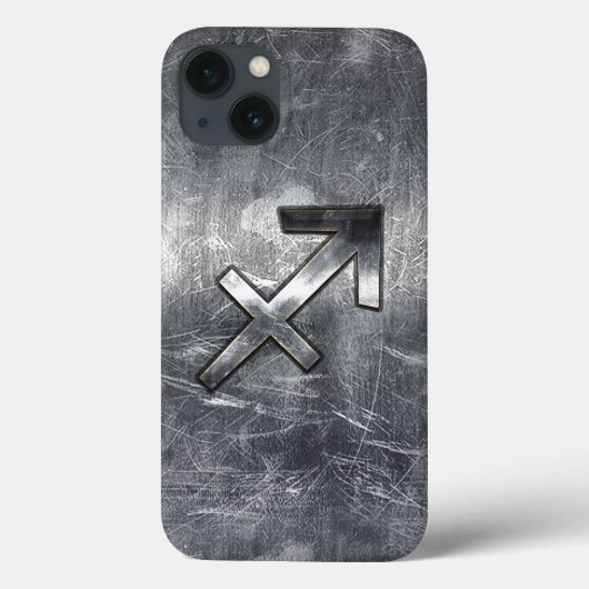 Coques Case-Mate iPhone Sagittarius Zodiac Grunge en acier déprimé (Verso)