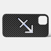 Coques Case-Mate iPhone Sagittarius Zodiac Sign Carbon Fiber Print (Verso (horizontal))