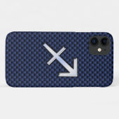 Coques Case-Mate iPhone Sagittarius Zodiac Sign on Navy Carbon Fiber Print (Dos (Horizontal))