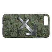 Coques Case-Mate iPhone Sagittarius Zodiac Sign on Woodland Digital Camo (Dos (Horizontal))
