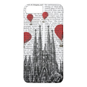 Coque iPhone 7 Plus Sagrada Familia et ballons à air d'un rouge ardent