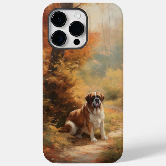 Coques Case-Mate iPhone Saint Bernard en automne Feuilles Automne automne (Verso)