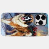 Coques Case-Mate iPhone Saint-Bernard période de fêtes de Noël (Verso (horizontal))