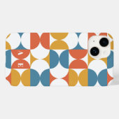 Coques Case-Mate iPhone Saint-Jacques demi-cercle rétro bleu orange jaune (Verso (horizontal))