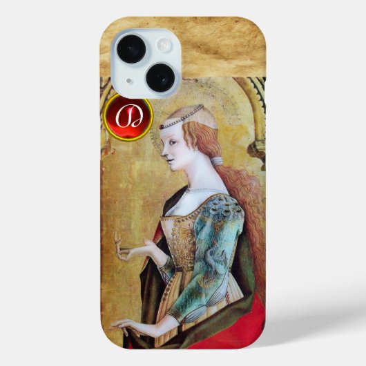 Coques Case-Mate iPhone SAINT MARY MAGDALENE Parchemin Ruby Gem Monogramme (Verso)