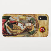 Coques Case-Mate iPhone SAINT MARY MAGDALENE Parchemin Ruby Gem Monogramme (Dos (Horizontal))