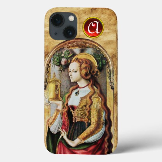 Coques Case-Mate iPhone SAINT MARY MAGDALENE Parchemin Ruby Gem Monogramme (Verso)