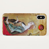 Coques Case-Mate iPhone SAINT MARY MAGDALENE Parchemin Ruby Gem Monogramme (Dos (Horizontal))