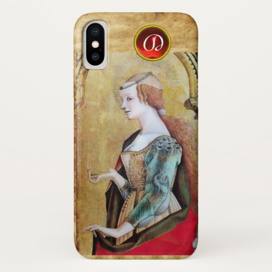 Coques Case-Mate iPhone SAINT MARY MAGDALENE Parchemin Ruby Gem Monogramme (Dos)