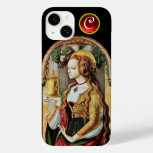 Coques Pour iPhone SAINT MARY MAGDALENE Ruby Gem Monogramme, Noir