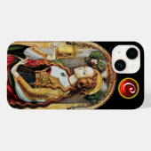 Coques Case-Mate iPhone SAINT MARY MAGDALENE Ruby Gem Monogramme, Noir (Verso (horizontal))