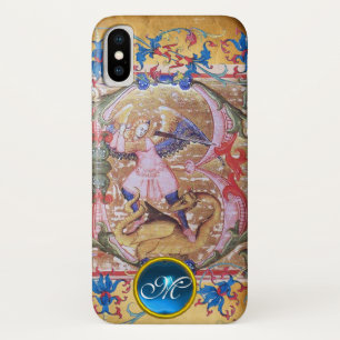 Coques Pour iPhone Saint Michel l'Archange Monogramme antique Floral