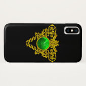 Coques Case-Mate iPhone SAINT PATRICK'S CELTIC COEUR SHAMROCK Or Noir (Dos (Horizontal))