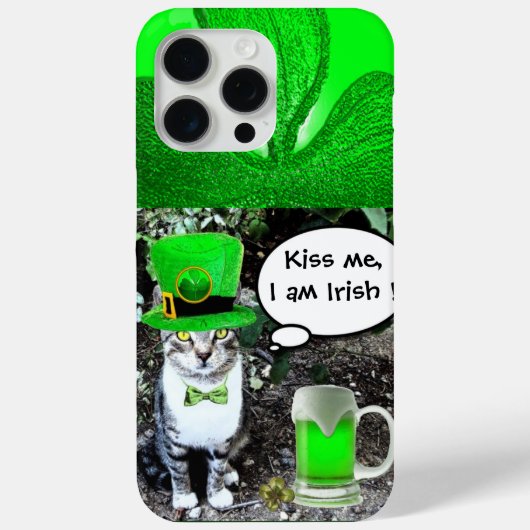 COQUES Case-Mate iPhone SAINT PATRICK'S DAY CHAT AVEC BIÈRE IRLANDAISE VER (Verso)