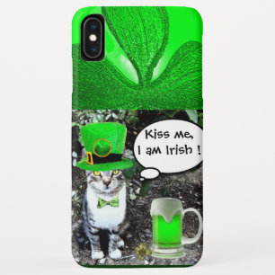 COQUE POUR iPhone XS MAX SAINT PATRICK'S DAY CHAT AVEC BIÈRE IRLANDAISE VER