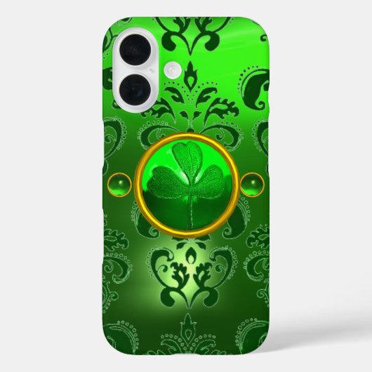 COQUES Case-Mate iPhone SAINT PATRICK'S DAY SHAMROCK GREEN DAMASK (Verso)