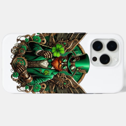 Coques Case-Mate iPhone Saint Patrick's Day trèfle à vapeur (Verso (horizontal))