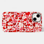 Coques Case-Mate iPhone Saint Valentin Amour Coeurs rouges (Verso (horizontal))