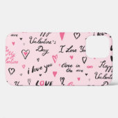 Coques Case-Mate iPhone Saint-Valentin : Arrière - plan "Je t'aime". (Verso (horizontal))