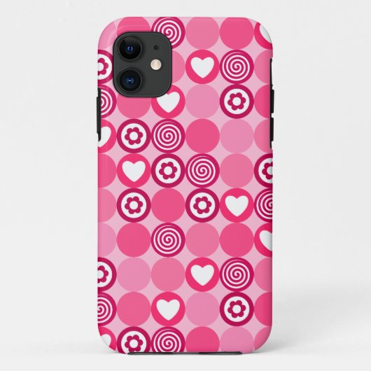 Coques Case-Mate iPhone Saint-Valentin Motif jolis coeurs roses et fleurs  (Dos)