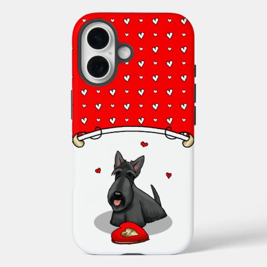 Coques Case-Mate iPhone Saint-Valentin (rouge) Chien écossais (noir) migno (Verso)